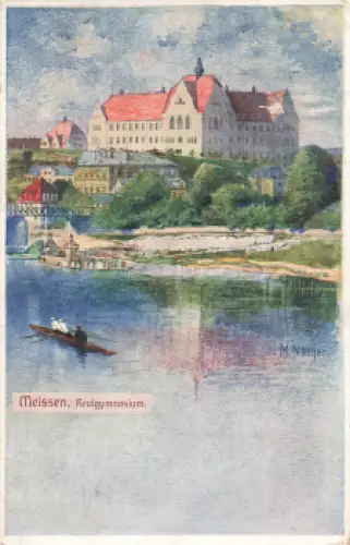 01662 Meißen Realgymnasium Künstlerkarte M. Näther o 1908