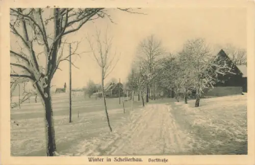01773 Schellerhau Erzgebirge Dorfstrasse im Winter o 1927