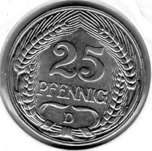 25 Pfennig 1912 D Deutsches Kaiserreich
