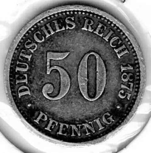 50 Pfennig 1875 A Deutsches Kaiserreich Silbermünze