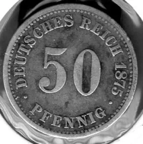 50 Pfennig 1875 B Deutsches Kaiserreich Silbermünze