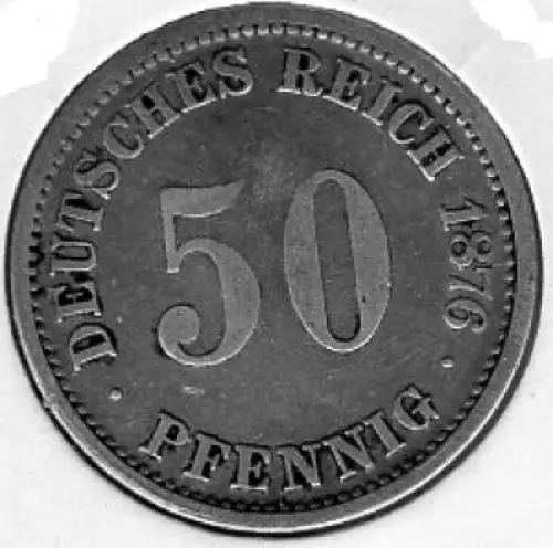 50 Pfennig 1876 A Deutsches Kaiserreich Silbermünze