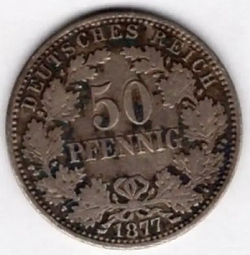 50 Pfennig 1877 A Deutsches Kaiserreich Silbermünze