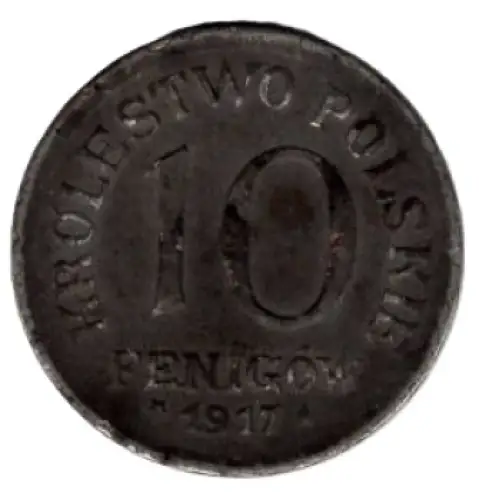 Polen Geplantes Königreich 10 Fenigow 1917 F