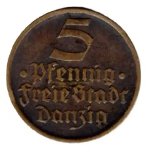 Danzig 5 Pfennig 1932 Polen