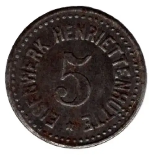 Przemkov Eisenwerk Henriettenhütte 5 Pfennig Notgeld Schlesien Polen