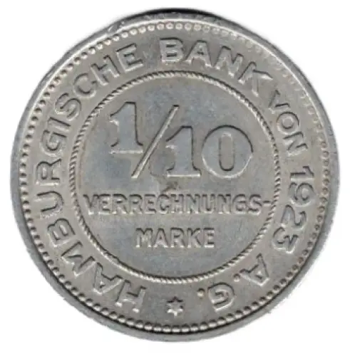 Hamburgischen Bank von 1923 AG 1/10 Verrechnungsmarke 