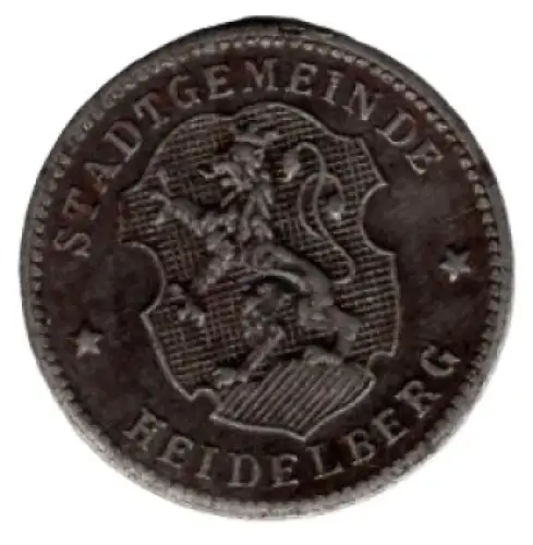 Heidelberg Stadtgemeinde Kriegsgeld 10 Pfennig