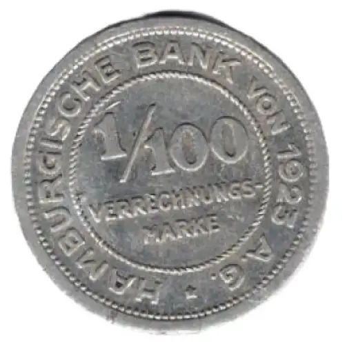 Hamburgischen Bank von 1923 AG 1/100 Verrechnungsmarke