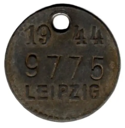 Leipzig 9775 Gaderobenmarke 1944