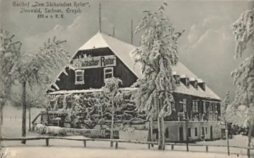 01773 Zinnwald Erzgebirge Gasthof "zum Sächsischen Reiter" * um 1920