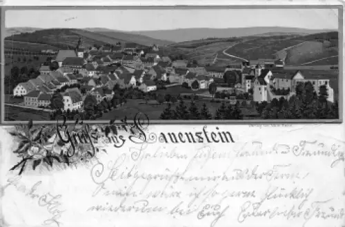 01778 Lauenstein Erzgebirge Gruss aus Litho o 1900