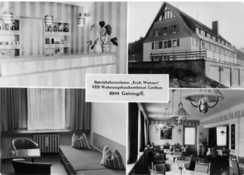 01778 Geising Erzgebirge Betriebsferienheim Erich Weinert Wohnungsbaukombinat Cottbus o 1975