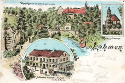 01847 Lohmen Wesenitztal Hofmanns Gasthof Litho o 1900