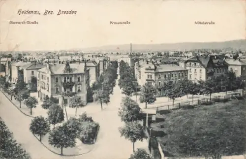 01809 Heidenau Sachsen Bismarck Straße Kreuzstraße Mittelstraße o 1936