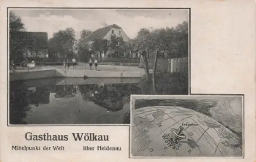 01809 Wölkau Heidenau Gasthaus Mittelpunkt der Welt * um 1930
