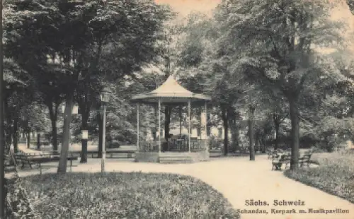 01814 Bad Schandau Kurpark mit Musikpavillon * um 1920