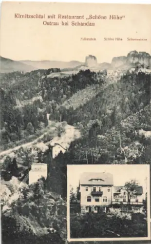 01814 Ostrau Bad Schandau Restaurant "Schöne Höhe" * um 1920