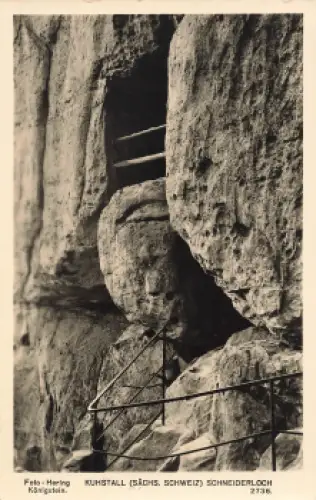 01814 Kuhstall Schneiderloch Kletterfelsen Sächsische Schweiz o 1962