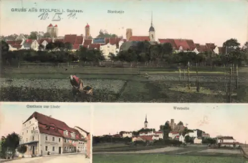 01833 Stolpen Sachsen Gasthaus zur Linde o 1911