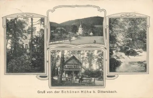 01833 Dittersbach Schöne Höhe Jugendstilkarte o 1910