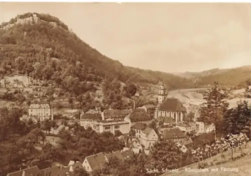 01824 Königstein mit Festung Sächsische Schweiz * um 1950