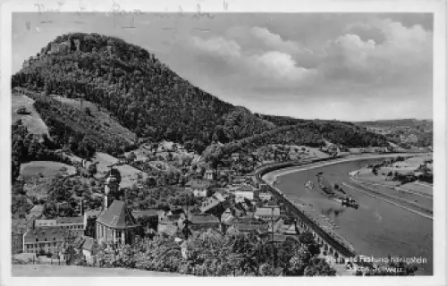 01824 Königstein mit Festung Sächsische Schweiz o 1934