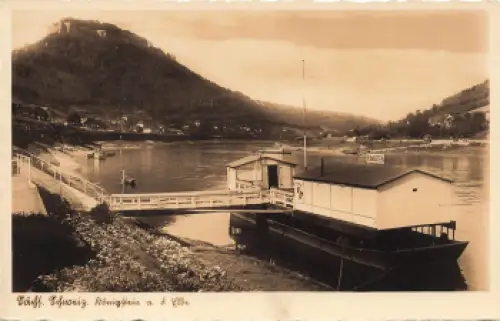 01824 Königstein Dampfschiff Anlegestelle Sächsische Schweiz * um 1930