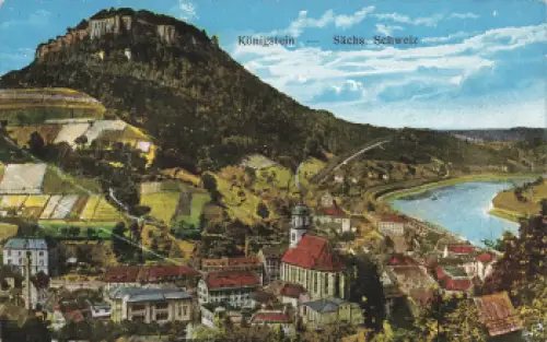 01824 Königstein mit Festung Sächsische Schweiz o 1924