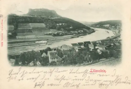 01824 Königstein mit Lilienstein Sächsische Schweiz o 1899