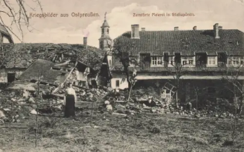 Stallupönen zerstörte Meierei  Ostpreussen Nesterow o 1915