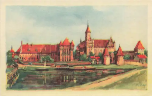 Marienburg Schloss Westpreußen Malbork Künstlerkarte * um 1920