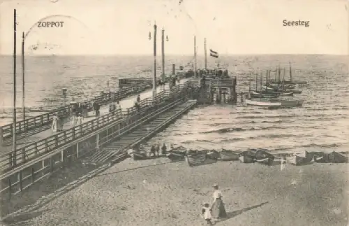 Zoppot Seesteg Pommern Sopot o 1906