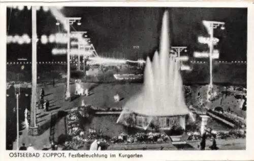 Zoppot Kurgarten Festbeleuchtung Pommern Sopot * um 1930