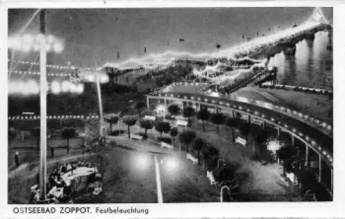 Zoppot Festbeleuchtung Pommern Sopot * 1930