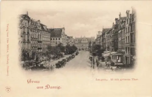 Danzig Langenmarkt mit grünem Tor * um 1900