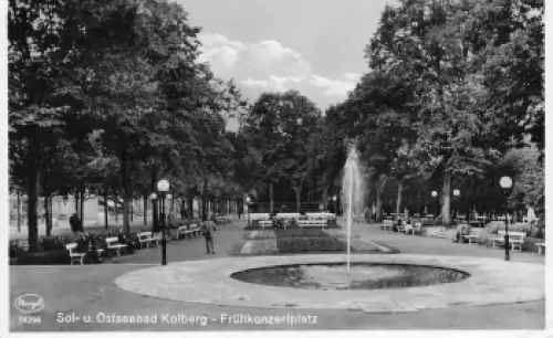 Kolberg Frühkonzertplatz Pommern Kolobrzeg Werbestempel Austausch-Lager des NS. Lehrerbundes 1938