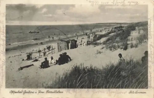 Gribow Strandleben Pommern Grzybowo Landpoststempel o 1934