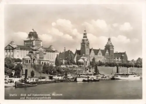 Stettin Hakenterrasse Pommern Szczecin Feldpoststempel Bahnhofswache 1942