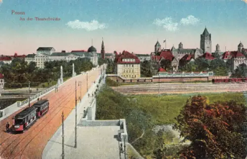 Posen Theaterbrücke Wartheland Poznan gebraucht um 1915