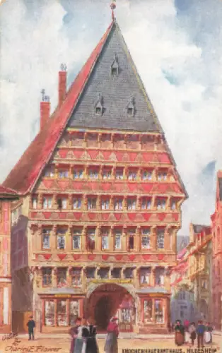 Hildesheim Knochenhaueramthaus Künstlerkarte Charles F. Flower Tucks Oilette * um 1910