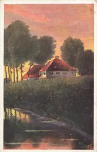 Pastell Landschaften No. 450 Künstlerkarte Tucks Oilette o 1912