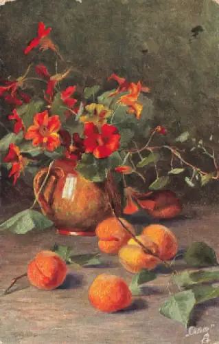 Blumen und Früchte Künstlerkarte Tucks Oilette o 1914