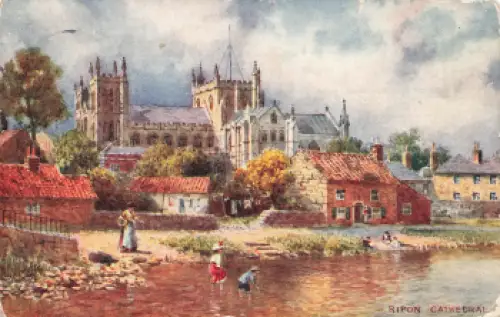 Ripon Cathedral Künstlerkarte Tucks Oilette o 1910