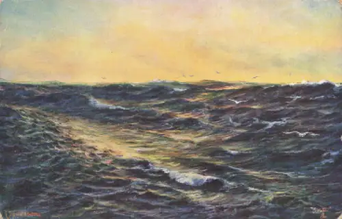 Seestimmung Künstlerkarte Robert Schmidt Tucks Oilette * um 1910