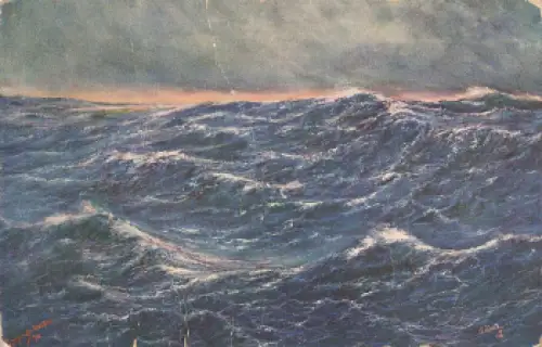 Seestimmung Künstlerkarte Robert Schmidt Tucks Oilette * um 1910