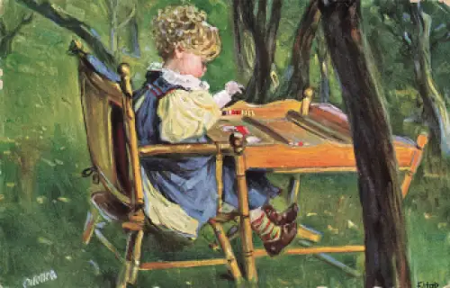 Kinderwelt Künstlerkarte F. Haß Tucks Oilette * um 1910