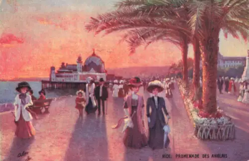 Nice Promenade des Anglais Künstlerkarte Tucks Oilette * um 1910