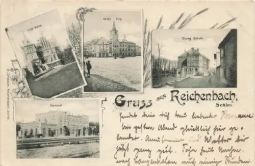 Reichenbach Eulengebirge Bahnhof Schlesien Dzierżoniów o 1899