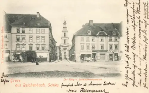 Reichenbach Eulengebirge Schweidnitzerstrasse Schlesien Dzierżoniów o 1899